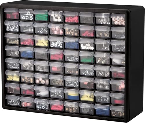 Akro-Mils 24-Drawer Plastic Storage Cabinet, Black I624065