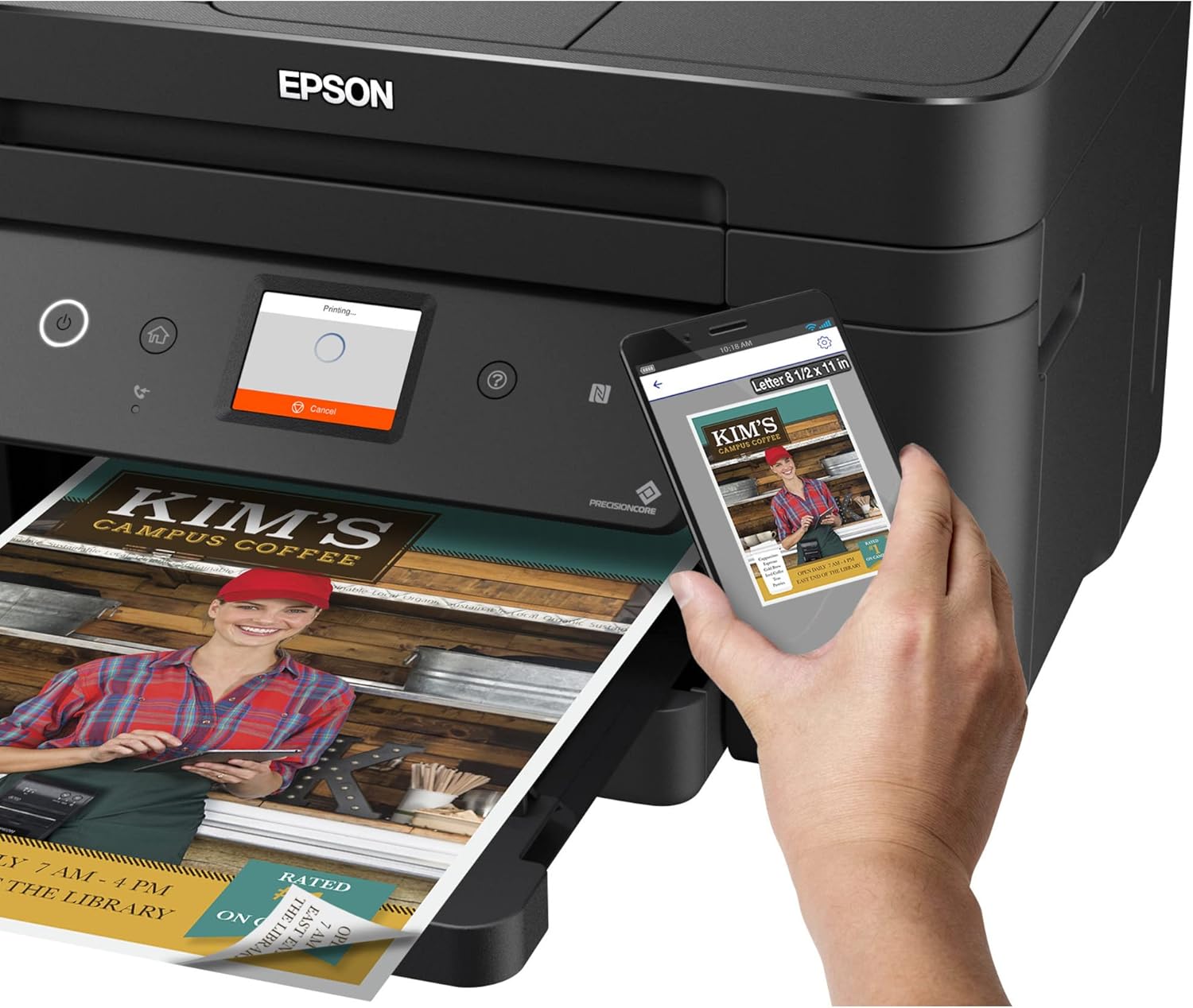Epson Workforce WF-2860 All-in-One Wireless Color Printer with Scanner, Copier, Fax O35124