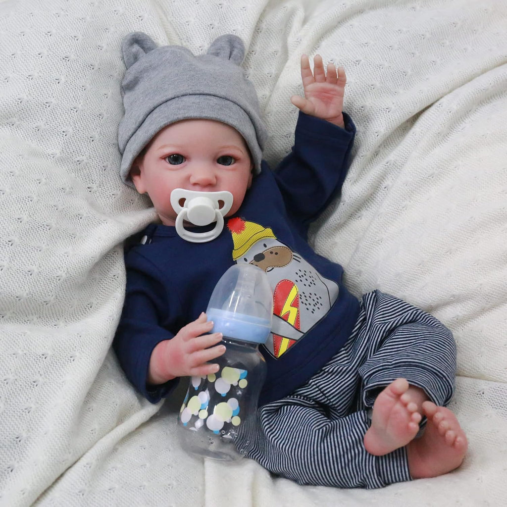 WOOROY Realistic Reborn Baby Dolls Boy - 19 Inch Lifelike Newborn with Soft Cloth Body H2176