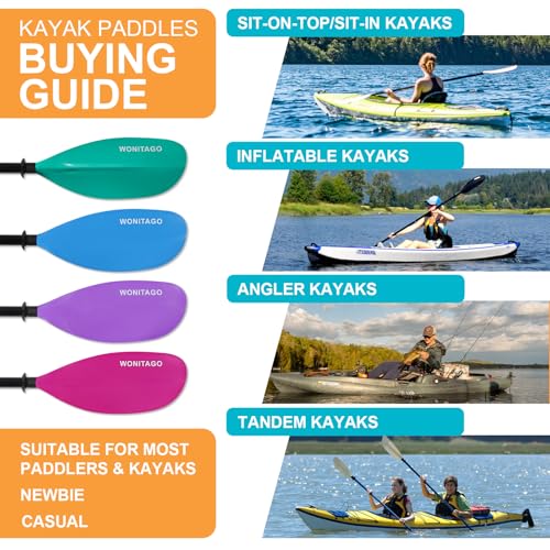 Kayak Paddles with Alloy Shaft and PP Blade, Adjustable 230-250 cm E1062
