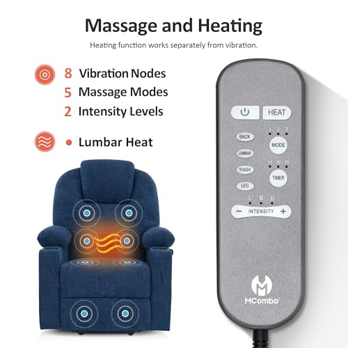 MCombo Small Power Lift Recliner Chair for Elderly with Heat and Massage, USB & Type C Ports J262