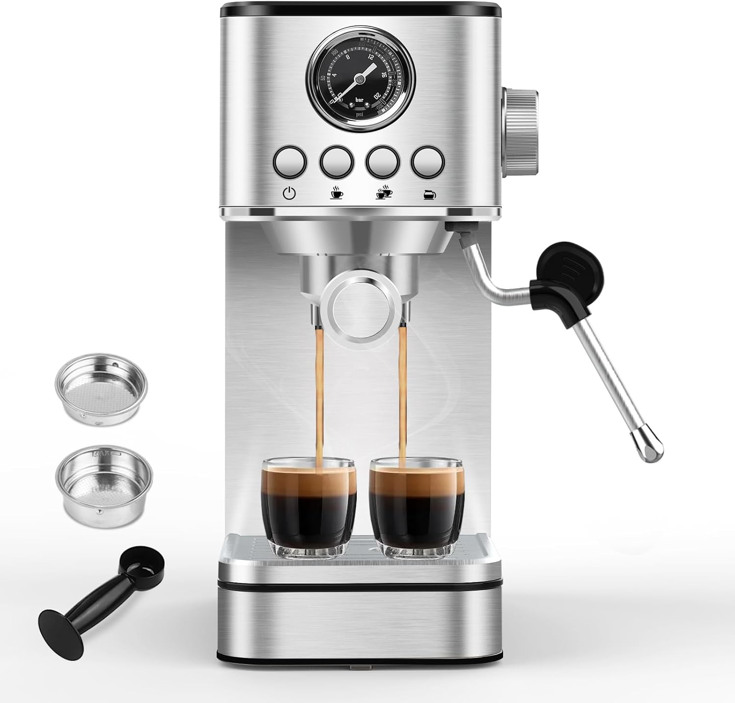 Sparkfire Espresso Machine Coffee Makers 20 Bar,Stainless Steel Espresso Machine with Milk Frother/Steam Wand for Espresso, Latte and Cappuccino