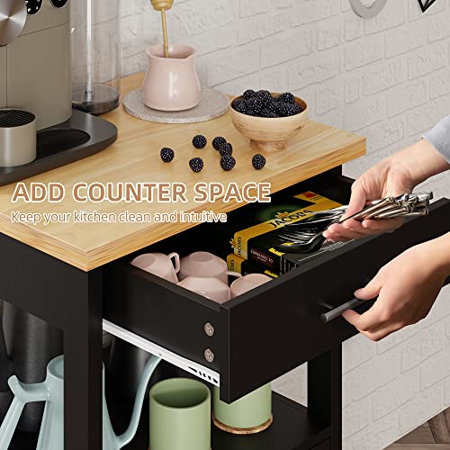 Shintenchi Kitchen Island Cart with Storage on Wheels, White V99091