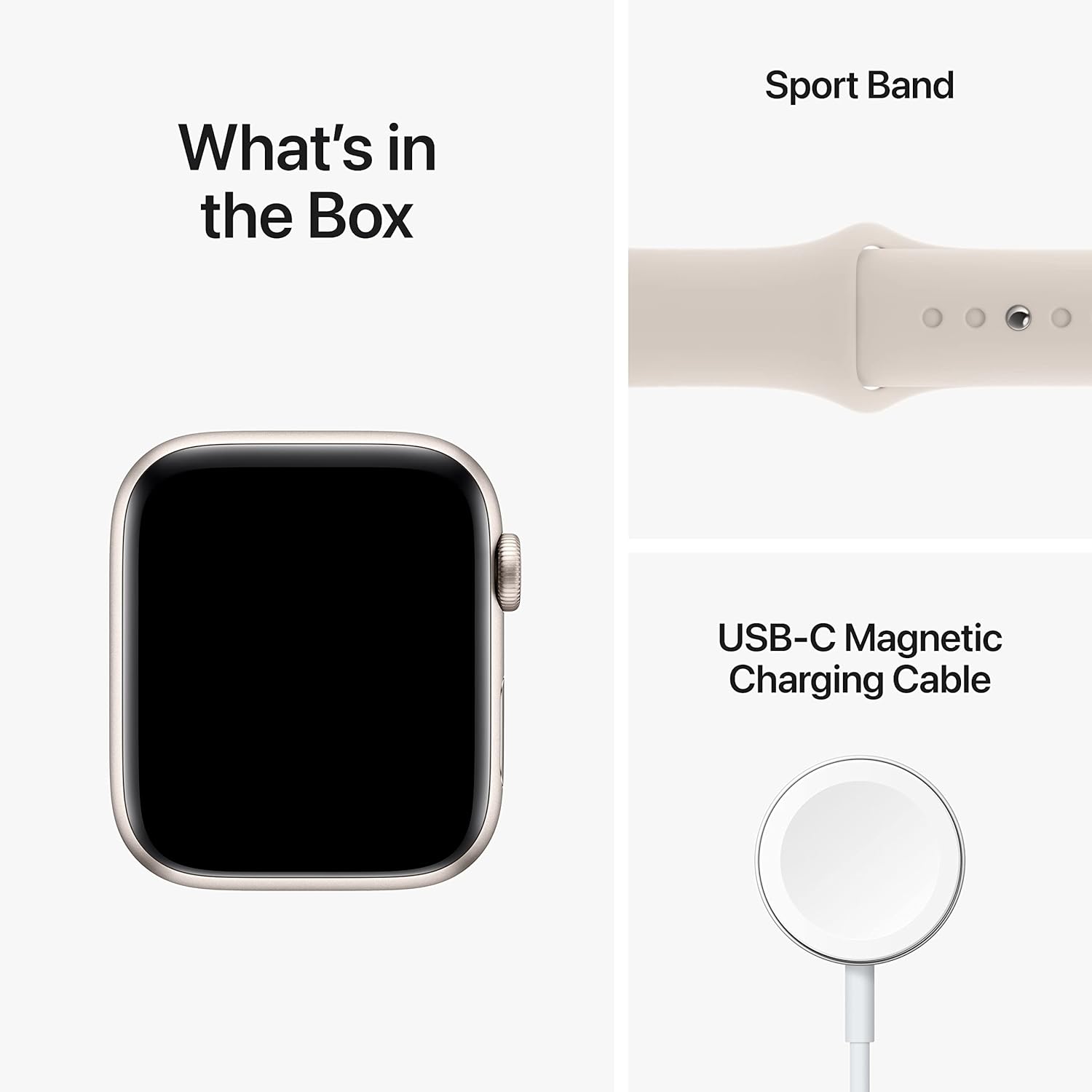 Apple Watch SE (2nd Gen) GPS 44mm Smart Watch with Starlight Aluminum Case & Sport Band U1350