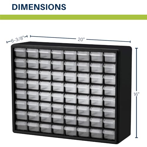 Akro-Mils 24-Drawer Plastic Storage Cabinet, Black I624065