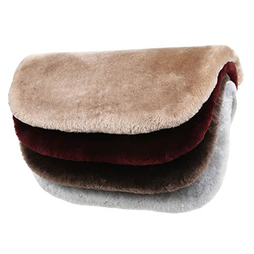 Dotesy Genuine Australia Sheepskin Auto Front Seat Cushion Natural Wool Car Seat Cover (Beige) O16353
