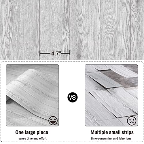 Oxdigi Peel and Stick Vinyl Flooring Roll 23"x393" Waterproof Wood Plank U1250