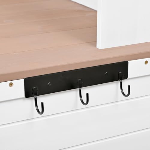 Outdoor Wooden Potting Bench Table with Drawers and Storage Shelves C672480