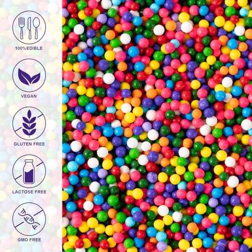 Christmas Sprinkles Bulk 1 lb - Red White Green Round Baking Toppings O347849