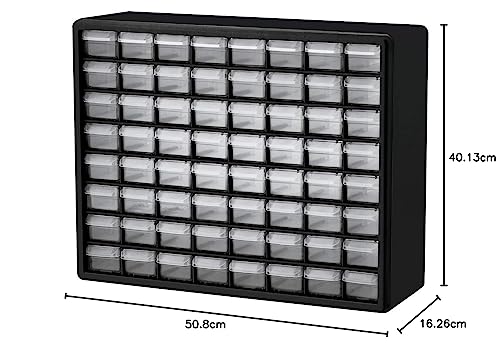Akro-Mils 24-Drawer Plastic Storage Cabinet, Black I624065