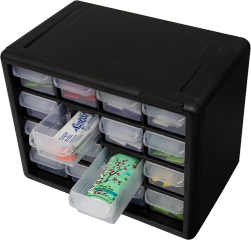 Akro-Mils 24-Drawer Plastic Storage Cabinet, Black I624065