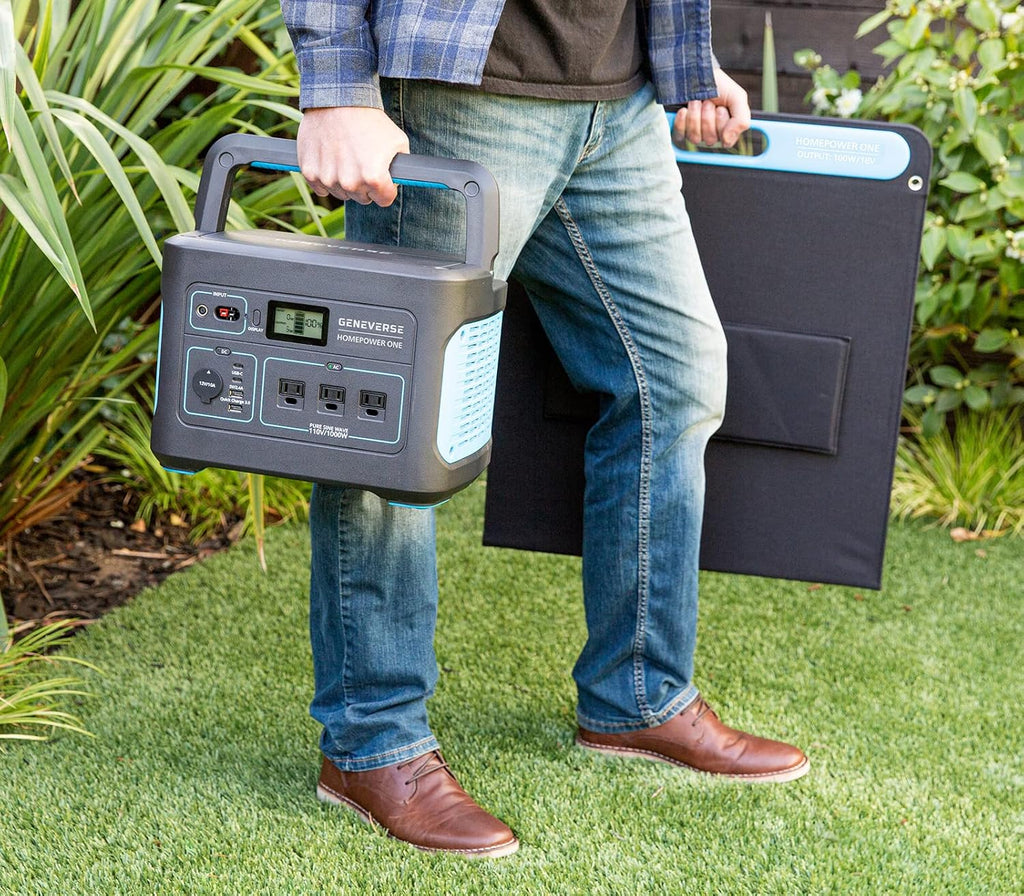 Geneverse HomePower ONE 1002Wh Portable Power Station, 8 Outlets, 2000W G87438