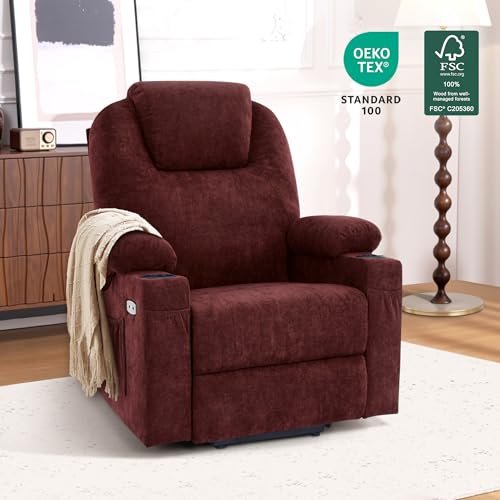 MCombo Small Power Lift Recliner Chair for Elderly with Heat and Massage, USB & Type C Ports J262