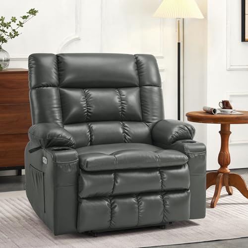MCombo Dual Motor Power Lift Recliner Chair for Elderly with Heat and Massage, Black E570141
