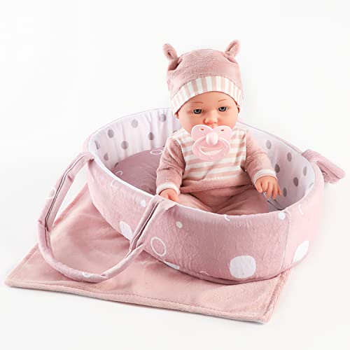 12'' Baby Doll Playset with Carrier Bassinet and Accessories P422415