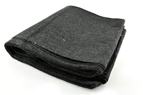 SE 51"x80" Gray Wool Blanket - 50% Wool, Lightweight, with Zippered Bag O4336