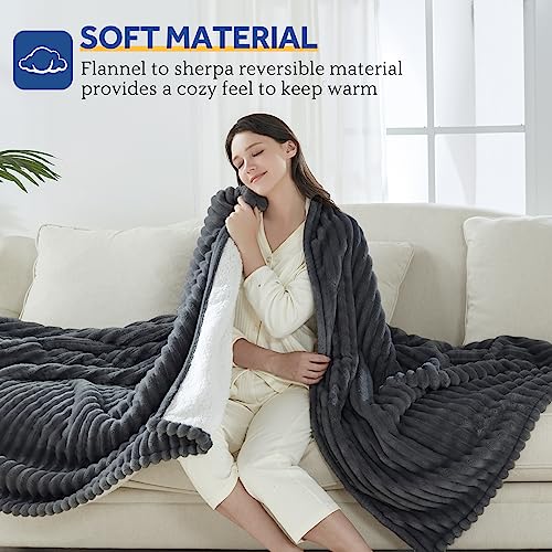 SEALY Electric Blanket Full Size, Reversible Heated Blanket, 10 Heat Settings, Machine Washable P79608