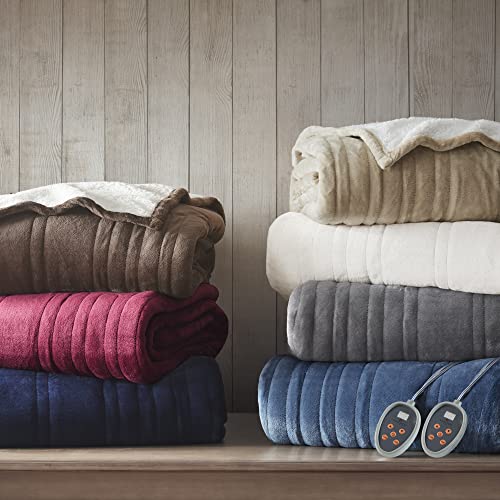 Woolrich Heated Plush to Berber Electric Blanket Throw King 100x90 Grey J80857