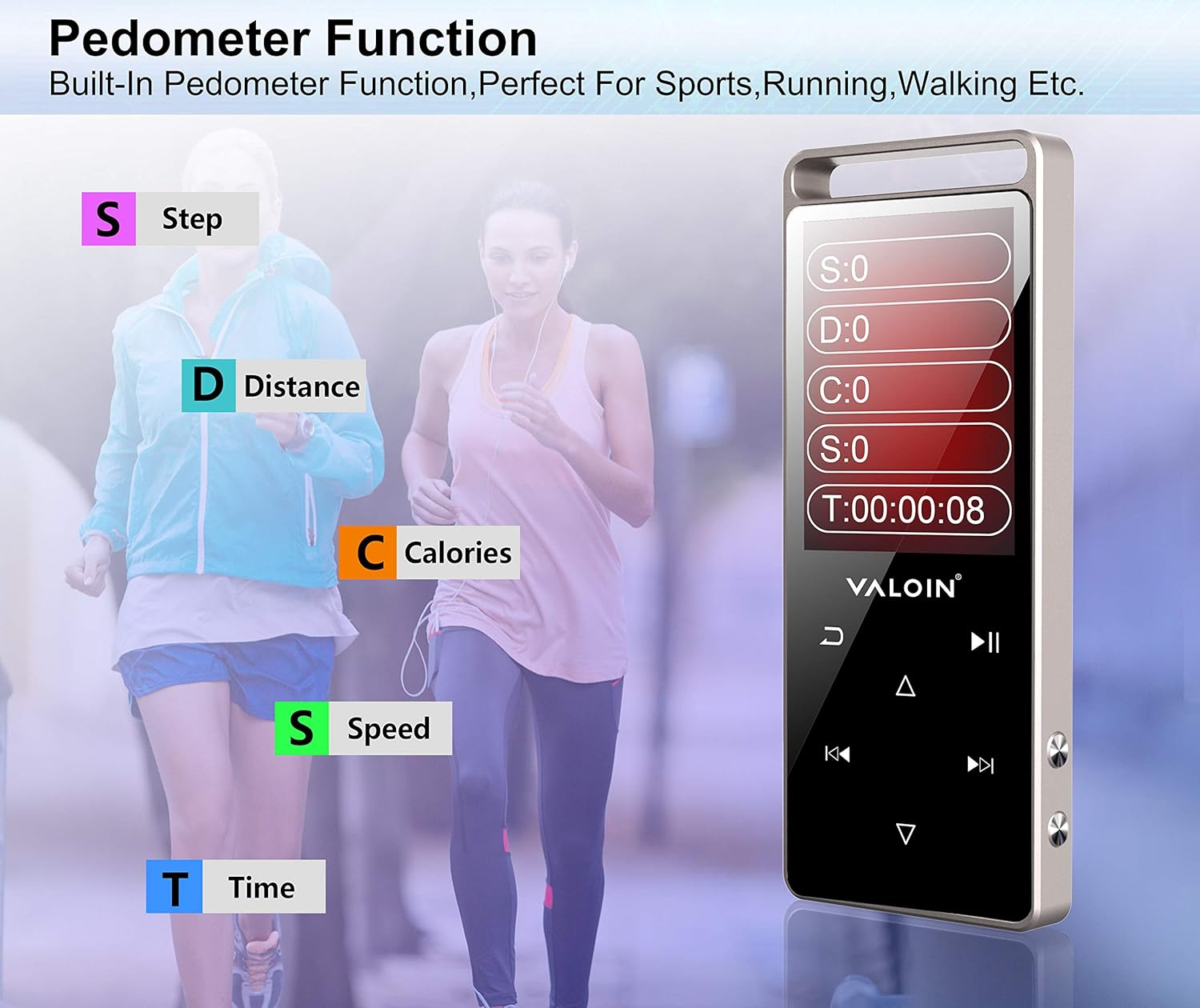 8Gb MP3 Player with Bluetooth 4.0,2019 Lastest Digital Music Player Touch Button Support Video/EBook