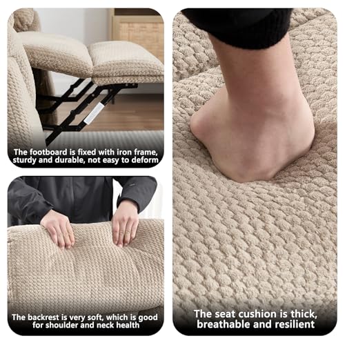 CANMOV 46" Wide Power Lift Recliner Chair for Elderly, with Massage and Heat, Light Brown K346927
