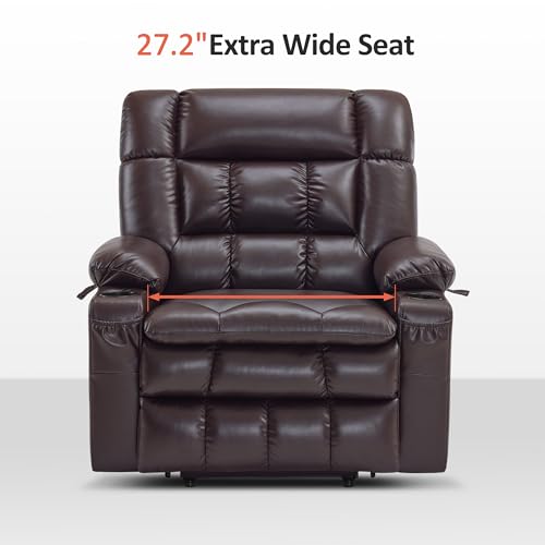 MCombo Dual Motor Power Lift Recliner Chair for Elderly with Heat and Massage, Black E570141