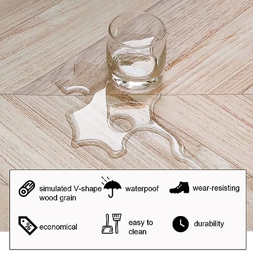 Oxdigi Peel and Stick Vinyl Flooring Roll 23"x393" Waterproof Wood Plank U1250