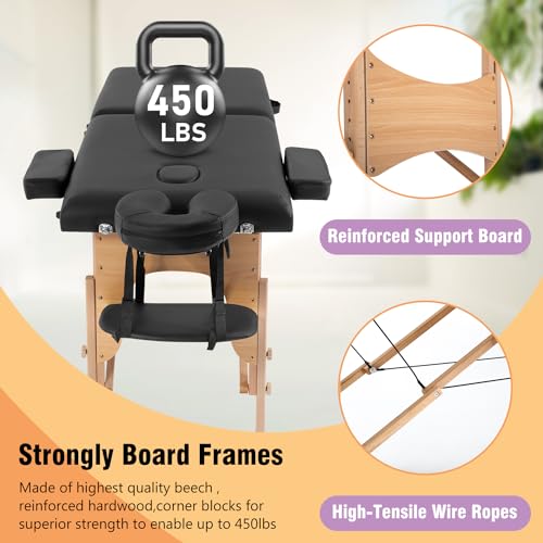 BestMassage Portable Massage Table 28 inch Folding Spa Bed with Bag X618857