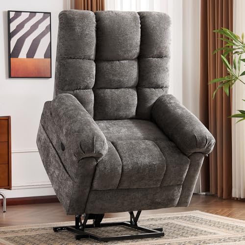 Oversized Power Lift Recliner Chair with Massage and Heat for Elderly, Beige R7985