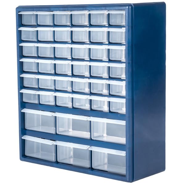 Stalwart Plastic Storage Drawers 42 Compartment Organizer for Hardware, Crafts, Tools S556