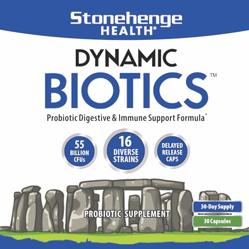 Stonehenge Health Probiotics 55 Billion CFU, 16 Strains, Delayed Release Veggie Capsules H195