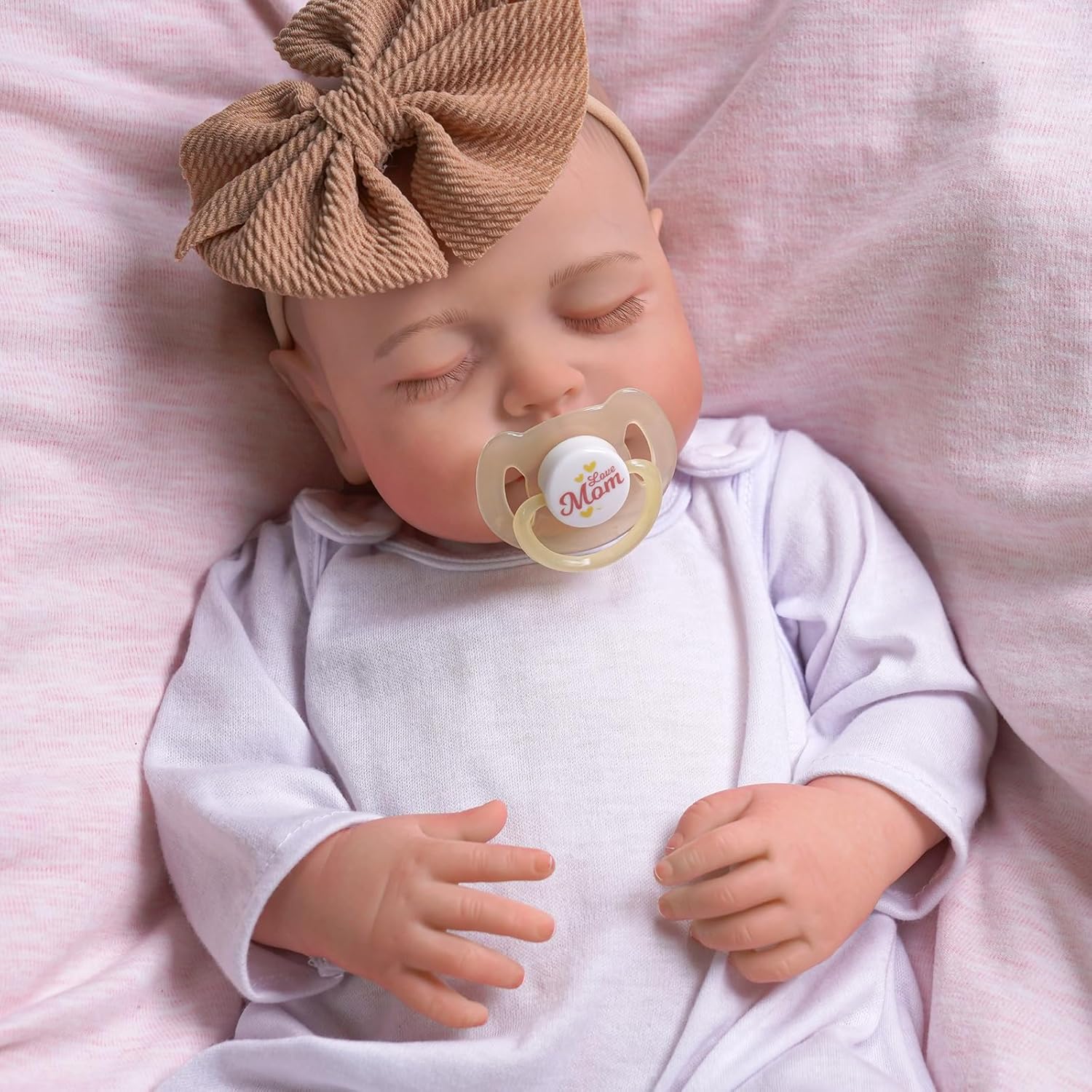 JIZHI Lifelike Reborn Baby Doll 20in Soft Body Sleeping Girl with Feeding Kit R41364