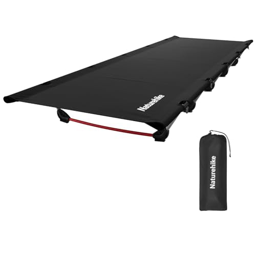 Naturehike GreenWild Ultralight Folding Camping Cot, Portable Bed for Adults, Black E2550