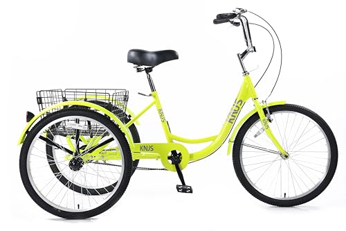 KNUS Adult Single Speed 26 Inch 3 Wheel Cargo Tricycle with Large Shopping Basket F954679