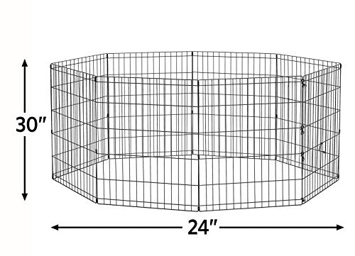 New World Folding Metal Dog Exercise Pen, 24-Inch Tall, Black E-Coated Q53206