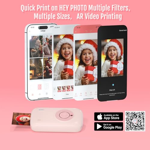 HPRT CP2100 Portable Mini Photo Printer for iPhone Smartphone Bluetooth (Pink) O272430