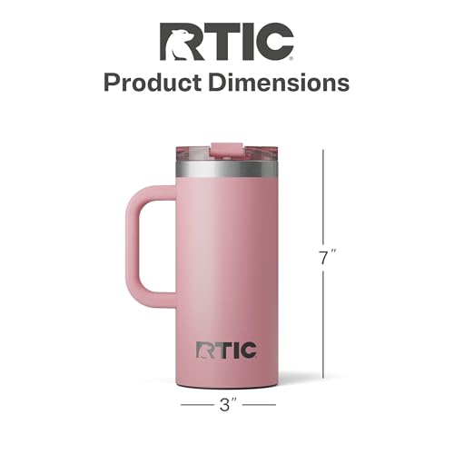 RTIC 20oz Road Trip Travel Mug with Lid and Handle, Insulated Stainless Steel P393441