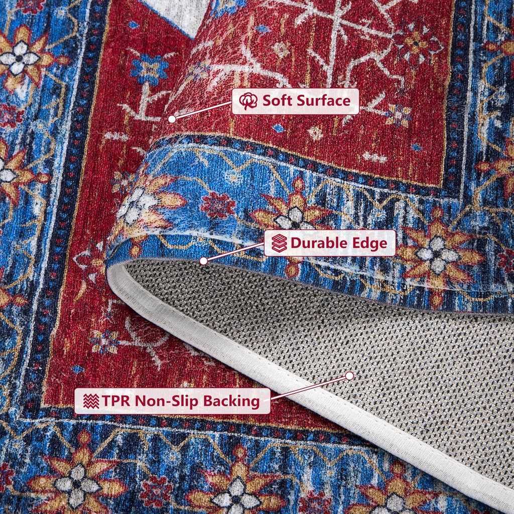 Boho Vintage 2'x3' Non Slip Washable Entryway Rug S737564