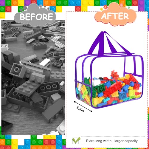 6 Packs Large Toy Storage Bags with Labels, Clear PVC Organizer with Zipper W66156