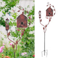 VEWOGARDEN Metal Bird House with Pole for Outdoor Garden Decor C581591