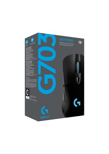 Logitech G703 Lightspeed Wireless Gaming Mouse with Hero 25K Sensor, Black L807272