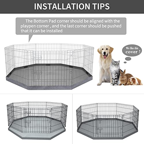 PETIME Foldable Metal Dog Exercise Pen 8 Panel with Bottom Pad C444