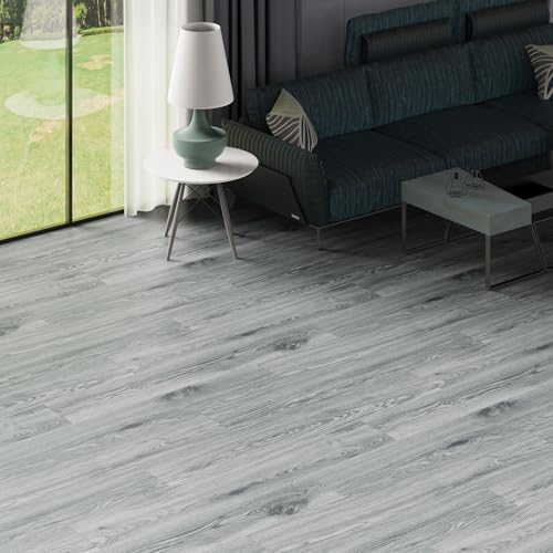 Self Adhesive Vinyl Flooring Planks Wood Effect Waterproof Grey 36pcs U963416