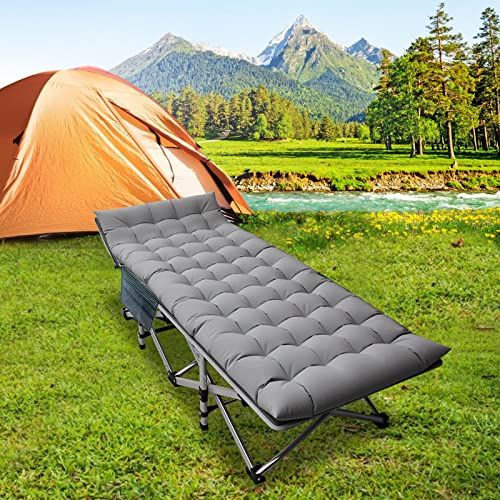 DoCred Folding Camping Cot with Mattress, 2 Pack, Heavy Duty for Adults, Portable with Carry Bag C814529