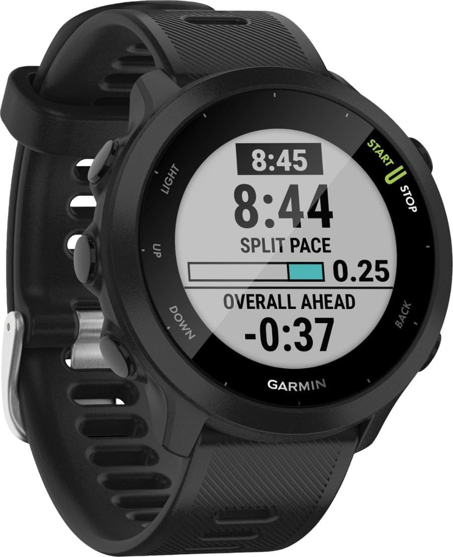 Garmin Forerunner 55 GPS Running Smartwatch (Black) Power Bundle D41296