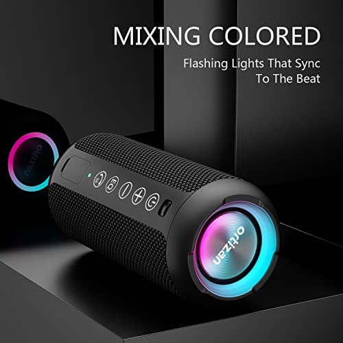 Ortizan Portable Bluetooth Speaker IPX7 Waterproof 24W Loud Sound, Black J77282
