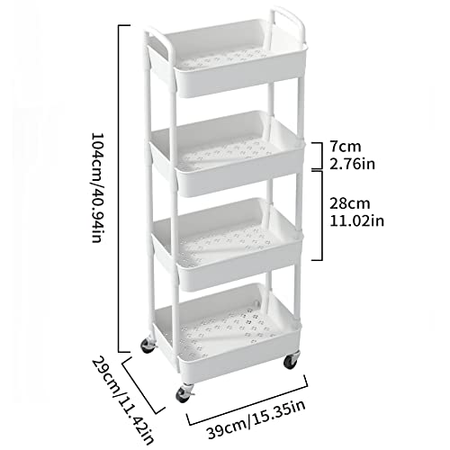 Sywhitta 3-Tier Plastic Rolling Utility Cart with Handle, Black F220270