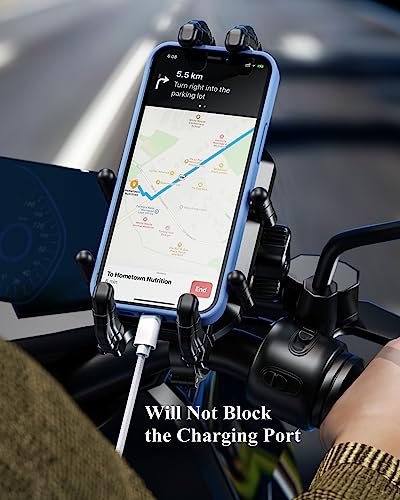 BRCOVAN Motorcycle Phone Holder with Vibration Dampener, Anti-Theft Mount for 5.4''-7.2'' Smartphones C49279