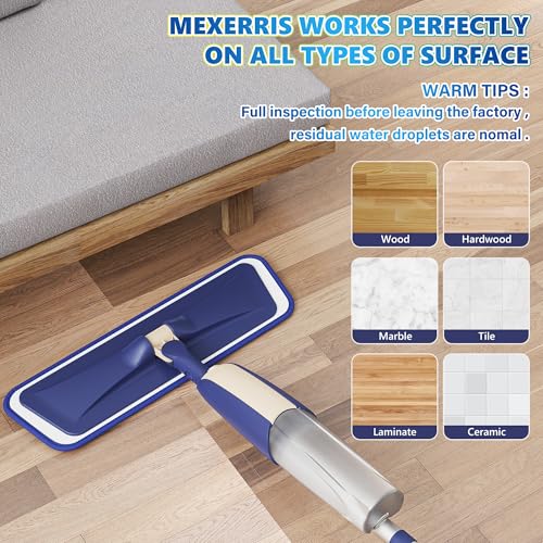 MEXERRIS Spray Mop for Hardwood Floors with 5X Washable Pads S732