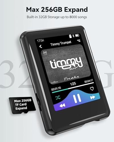32GB Bluetooth MP3 Player with Touchscreen, FM Radio, Earphones Included W3243
