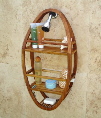 AquaTeak Moa Oval Teak Shower Organizer W459